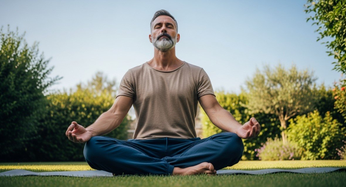 A man doing yoga