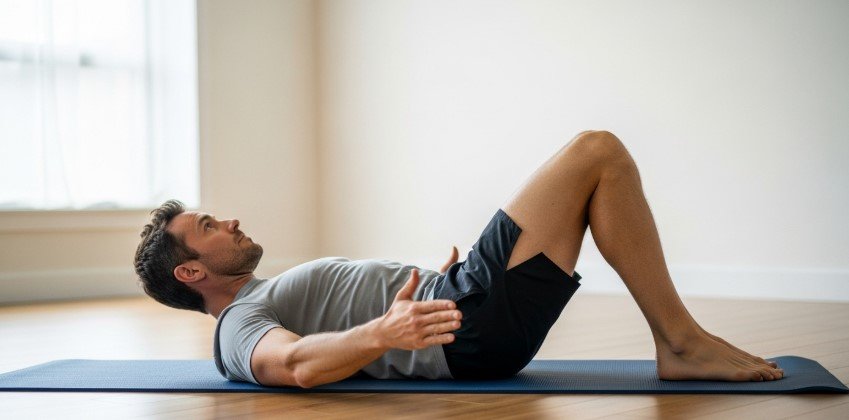 A man doing pilates