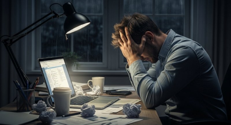 A man with chronic stress