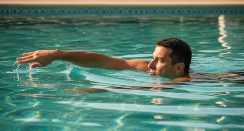 A man doing swimming