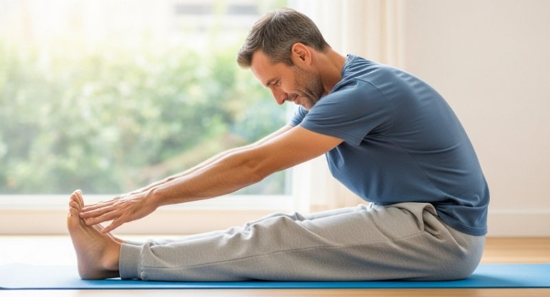 A man doing yoga
