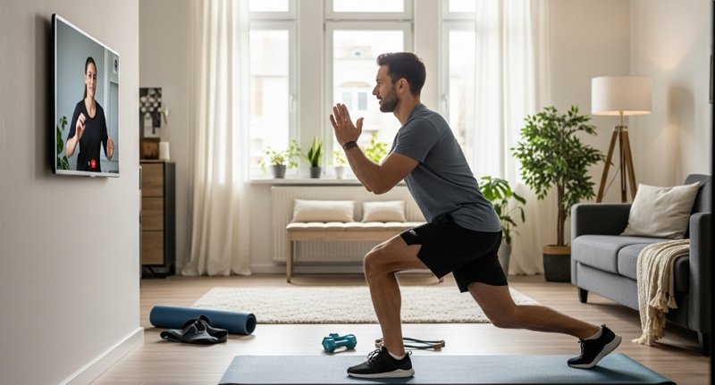 Staying motivated for virtual workouts by taking guidance from professional trainers